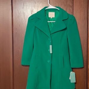 Girls Copper Key fleece green coat.